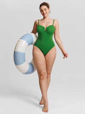 Wholesale Strapless U Wire Mesh Tummy Control One Piece Shapewear Swimsuit with Removable Pads
