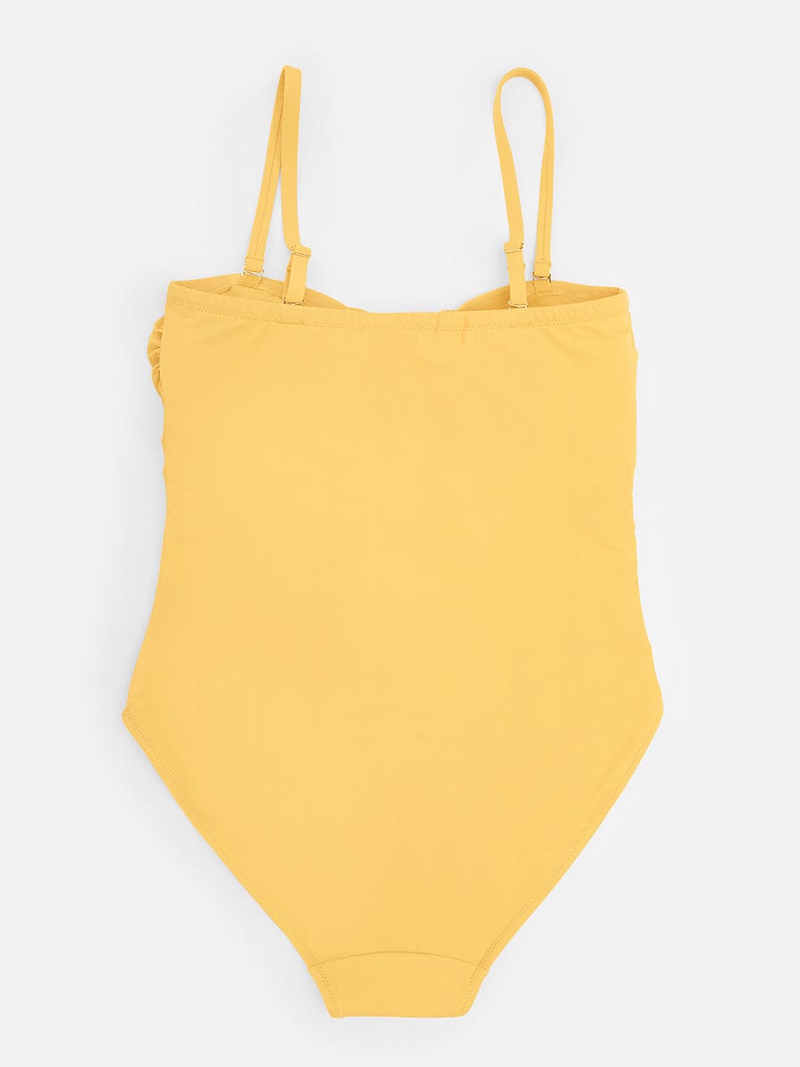 Wholesale Strapless U Wire Mesh Tummy Control One Piece Shapewear Swimsuit with Removable Pads