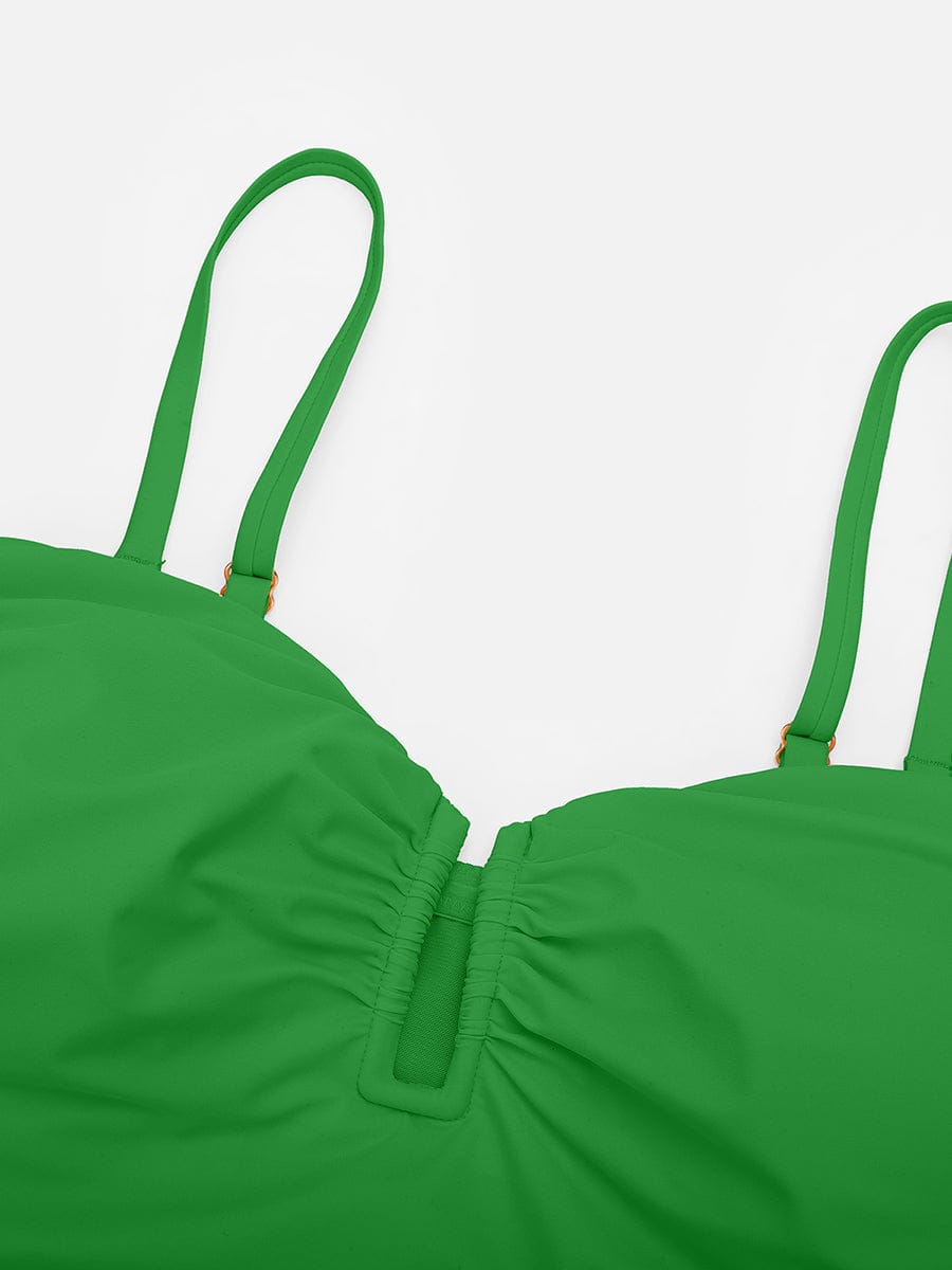 Wholesale Strapless U Wire Mesh Tummy Control One Piece Shapewear Swimsuit with Removable Pads