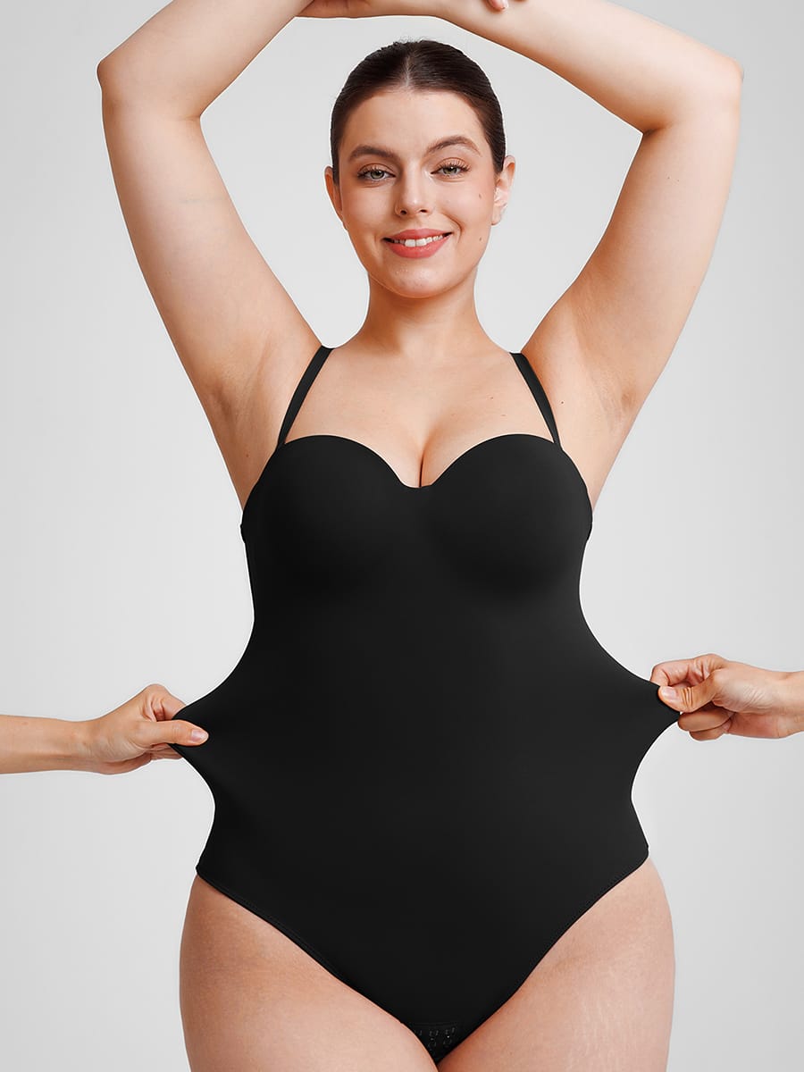 Wholesale Seamless Underwire Half Cup Shapewear Bodysuit with Removable Pads