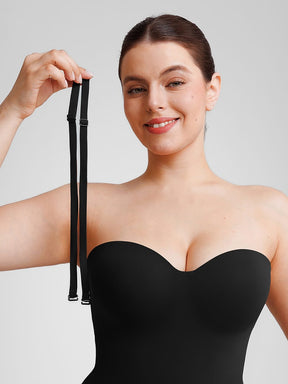 Wholesale Seamless Underwire Half Cup Shapewear Bodysuit with Removable Pads