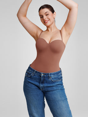 Wholesale Seamless Underwire Half Cup Shapewear Bodysuit with Removable Pads
