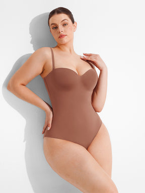 Wholesale Seamless Underwire Half Cup Shapewear Bodysuit with Removable Pads