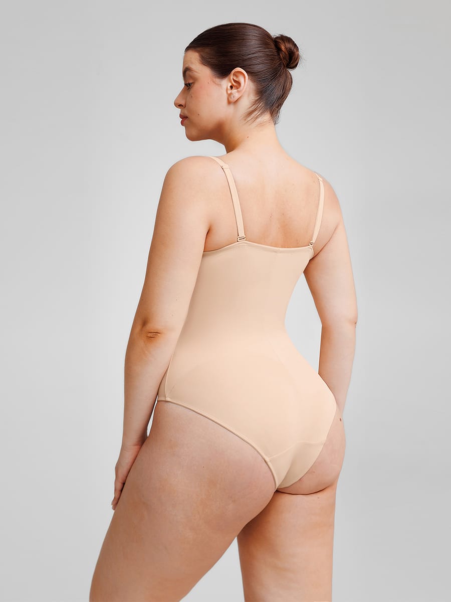 Wholesale Seamless Underwire Half Cup Shapewear Bodysuit with Removable Pads