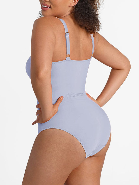 Wholesale Waist Shaping Mesh Eco Lining Ruched Brief One Piece Swimsuit with Pads