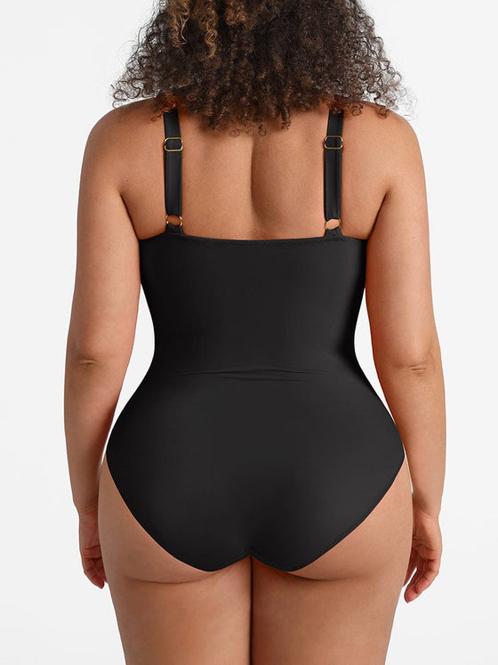 Wholesale Waist Shaping Mesh Eco Lining Ruched Brief One Piece Swimsuit with Pads
