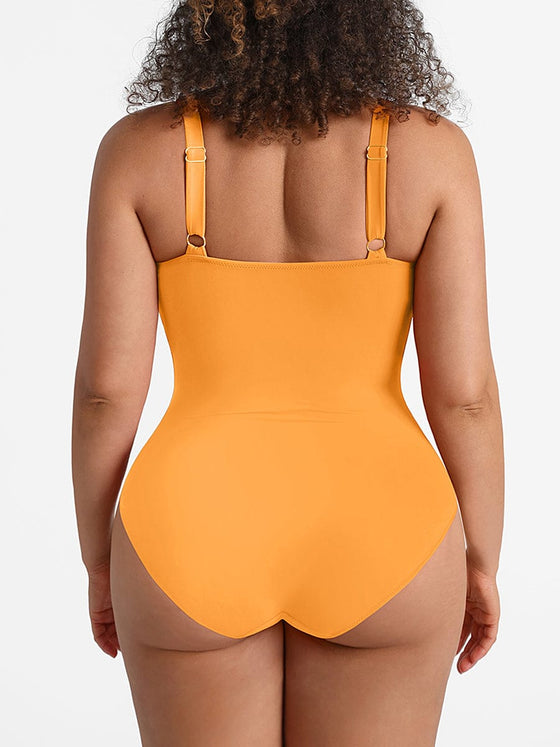 Wholesale Waist Shaping Mesh Eco Lining Ruched Brief One Piece Swimsuit with Pads