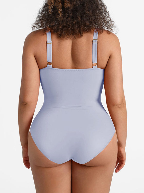 Wholesale Waist Shaping Mesh Eco Lining Ruched Brief One Piece Swimsuit with Pads
