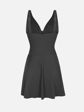 Wholesale Deep V Ruched Shaping Mesh One Piece Swimsuit with Removable Pads