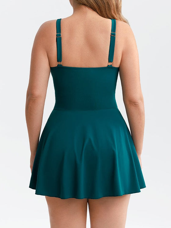 Wholesale Deep V Ruched Shaping Mesh One Piece Swimsuit with Removable Pads