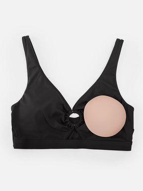 Wholesale Deep V Metal Ring Drawstring Tummy Control Swimsuit with Removable Pads