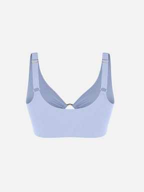 Wholesale Deep V Metal Ring Drawstring Tummy Control Swimsuit with Removable Pads