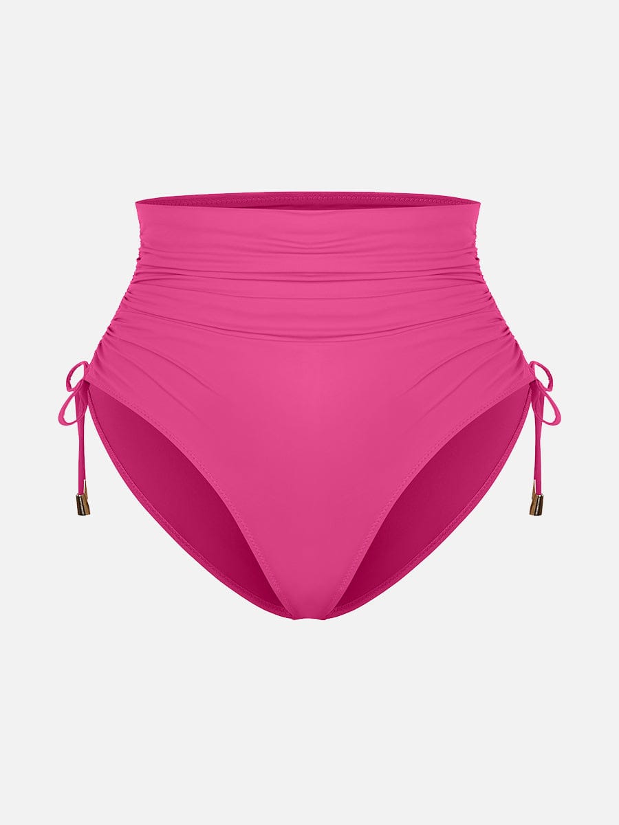 Wholesale Deep V Metal Ring Drawstring Tummy Control Swimsuit with Removable Pads