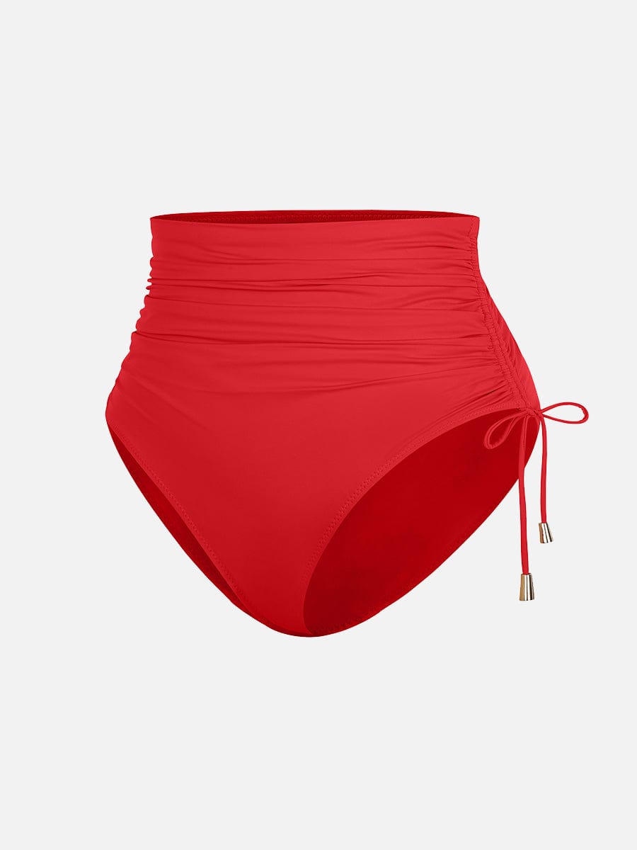 Wholesale Deep V Metal Ring Drawstring Tummy Control Swimsuit with Removable Pads