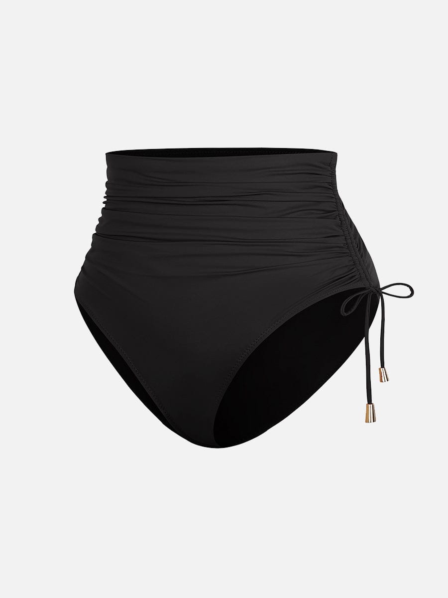 Wholesale Deep V Metal Ring Drawstring Tummy Control Swimsuit with Removable Pads