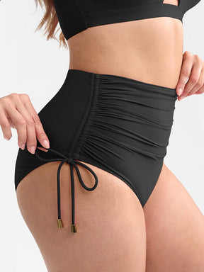 Wholesale Deep V Metal Ring Drawstring Tummy Control Swimsuit with Removable Pads