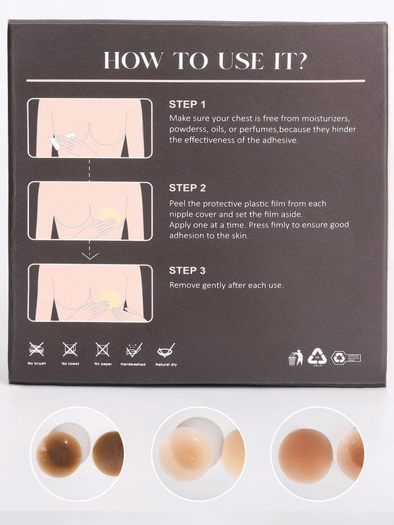 Wholesale No-Show Adhesive Reusable Nipple Covers for Strapless Dress
