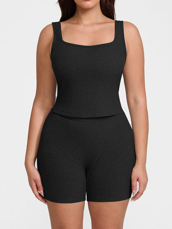 Wholesale Rayon Ribbed Wide Strap Scoop Neck Tank Top Breathable