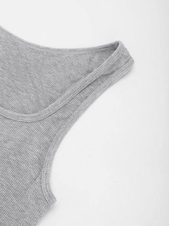 Wholesale Rayon Ribbed Wide Strap Scoop Neck Tank Top Breathable