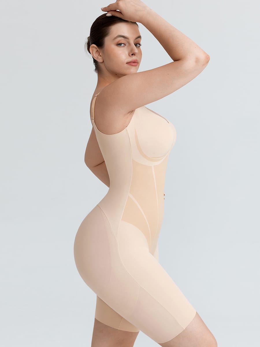 Wholesale Liquid LYCRA™ Light Control V-Neck Traceless Boyshort Bodysuit SPU