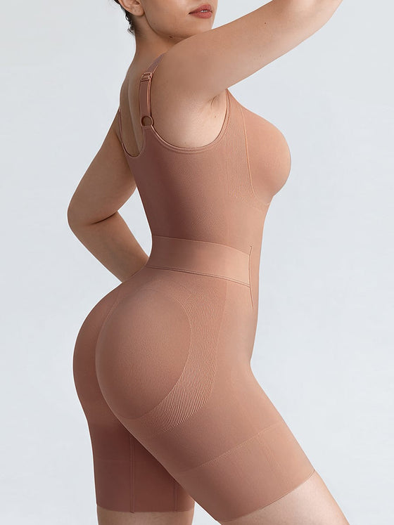Women’s Open-Back Butt-Lifting Shapewear Bodysuit with Tummy Control & Wide Comfort Straps SPU
