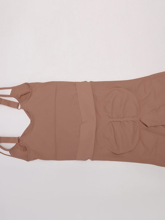 Women’s Open-Back Butt-Lifting Shapewear Bodysuit with Tummy Control & Wide Comfort Straps SPU