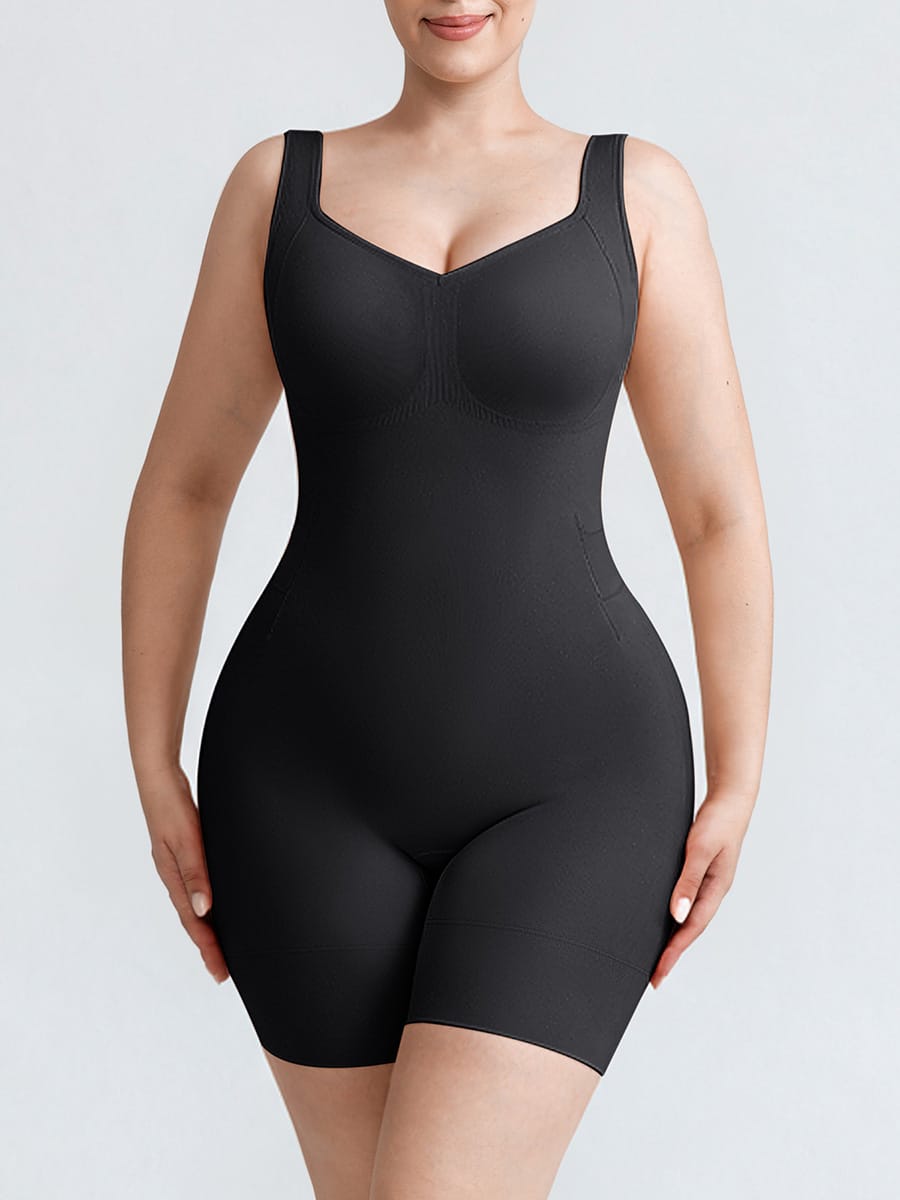 Women’s Open-Back Butt-Lifting Shapewear Bodysuit with Tummy Control & Wide Comfort Straps SPU