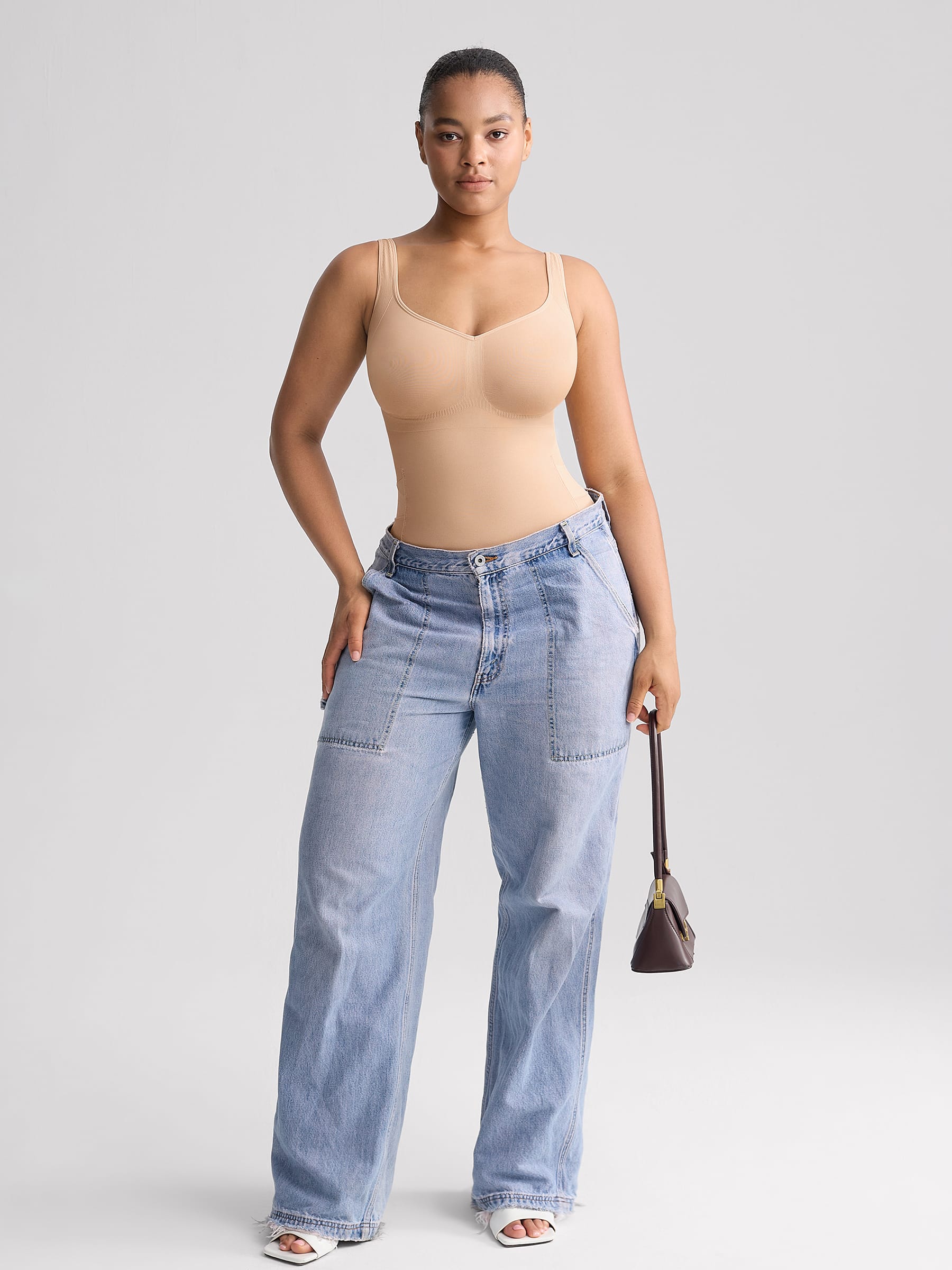 Wholesale Easy-Off Seamless Butt-Lifting Shapewear Bodysuit with Tummy Control & Bathroom Access SPU