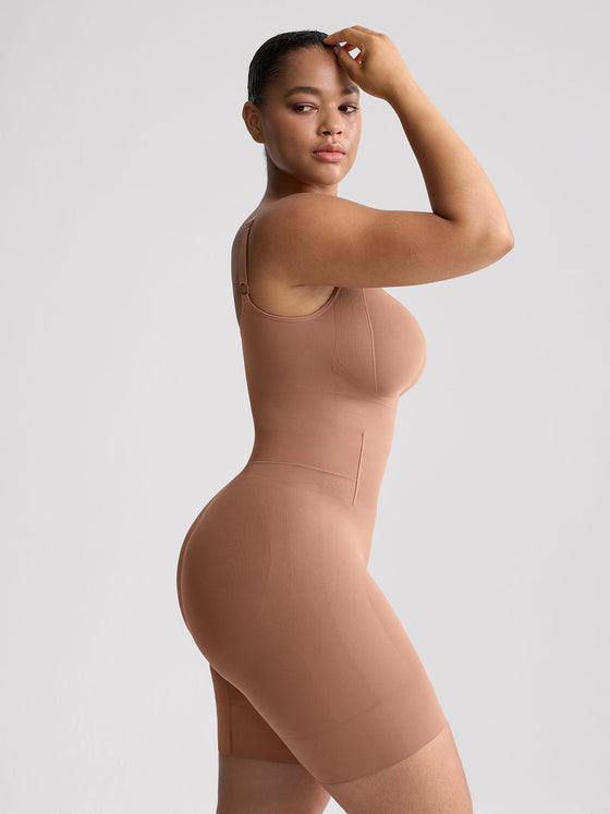 Wholesale Easy-Off Seamless Butt-Lifting Shapewear Bodysuit with Tummy Control & Bathroom Access SPU