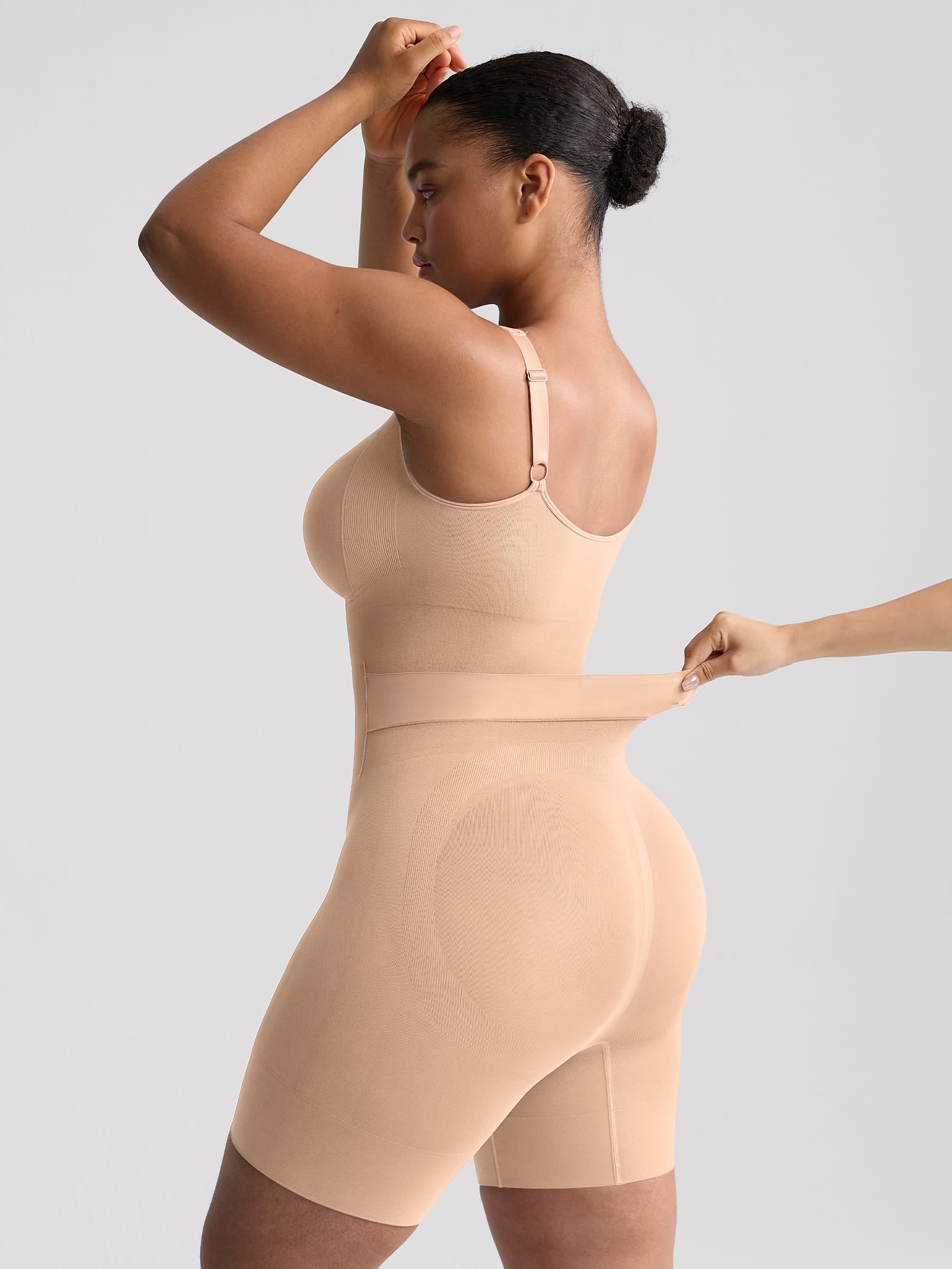 Wholesale Easy-Off Seamless Butt-Lifting Shapewear Bodysuit with Tummy Control & Bathroom Access SPU