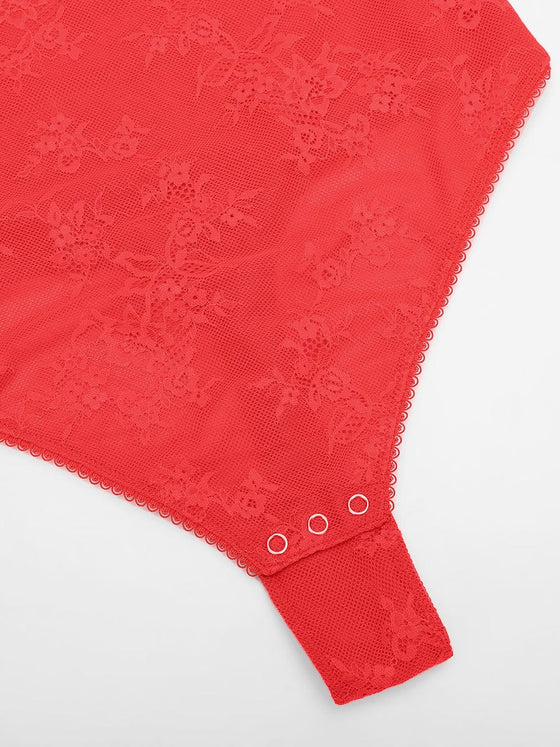 Wholesale Seamless Sexy Deep V-Neck Lace Shaping Thong Bodysuit