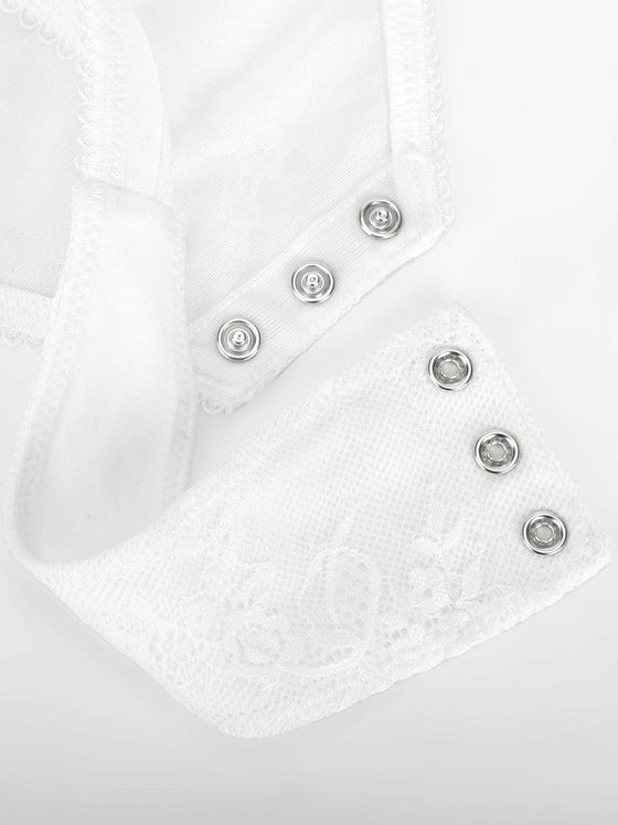 Wholesale Seamless Sexy Deep V-Neck Lace Shaping Thong Bodysuit