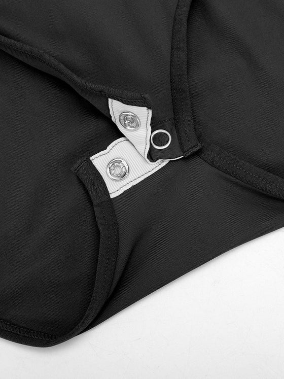 Wholesale Seamless Crew Neck Long Sleeve Tummy Control Snap Crotch Briefs Bodysuit