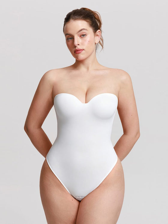 Wholesale One Piece Underwire Strapless Cups Waist And Abdomen Shaping Thong Bodysuit