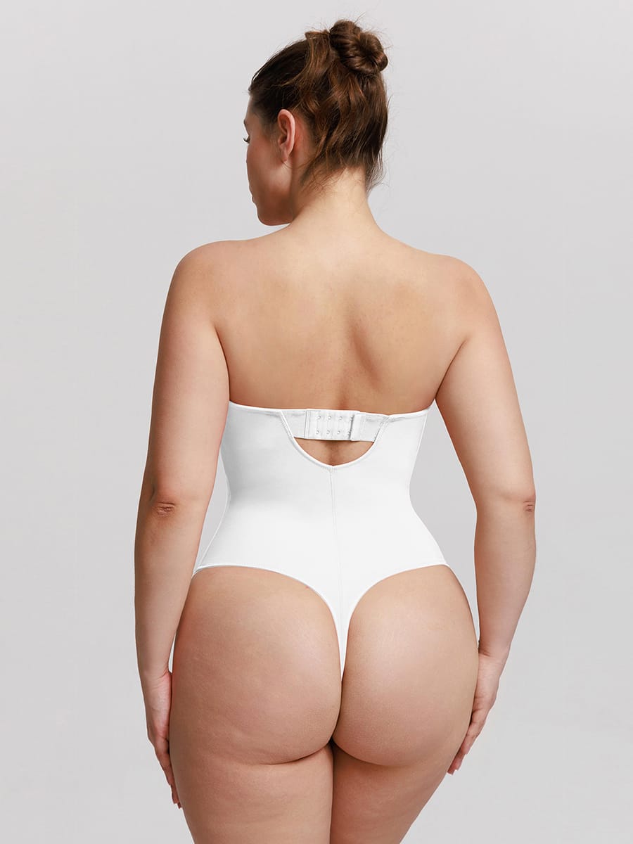 Wholesale One Piece Underwire Strapless Cups Waist And Abdomen Shaping Thong Bodysuit