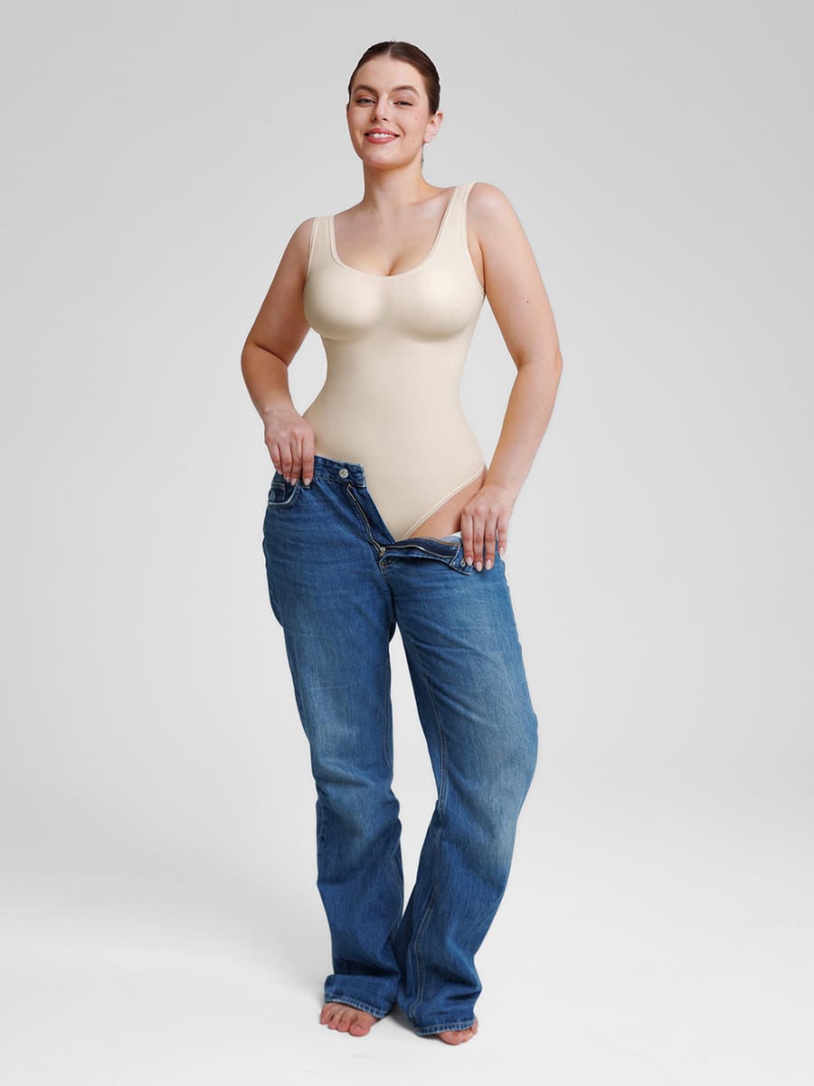 Wholesale🌿 Eco-friendly Seamless Outerwear Belly Control Thong Bodysuit SPU