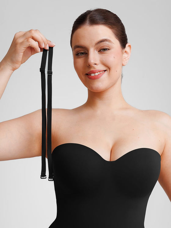 Wholesale Seamless Underwire Half Cup Shapewear Bodysuit with Removable Pads SPU