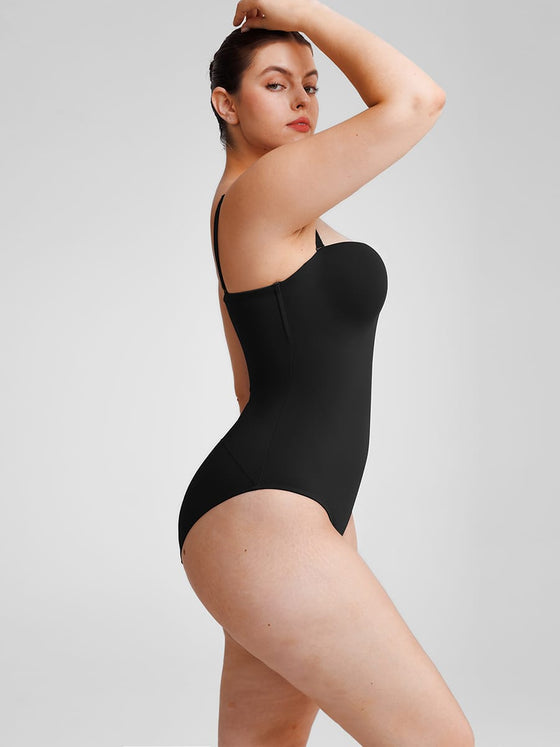 Wholesale Seamless Underwire Half Cup Shapewear Bodysuit with Removable Pads SPU
