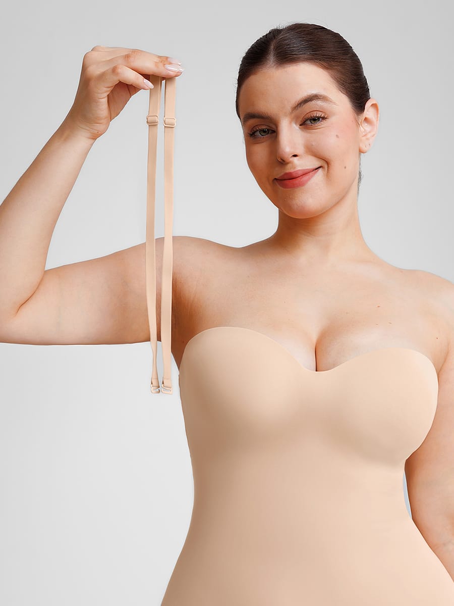 Wholesale Seamless Underwire Half Cup Shapewear Bodysuit with Removable Pads SPU