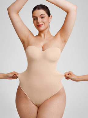 Wholesale Seamless Underwire Half Cup Shapewear Bodysuit with Removable Pads SPU