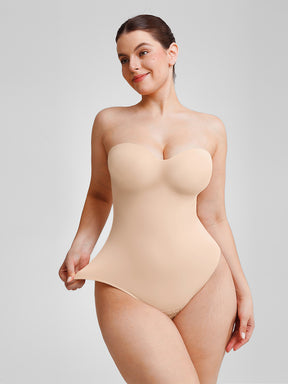 Wholesale Seamless Underwire Half Cup Shapewear Bodysuit with Removable Pads SPU