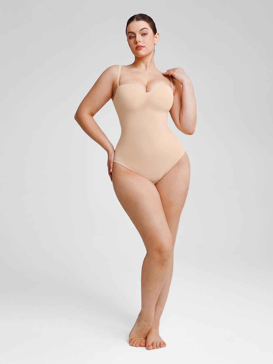 Wholesale Seamless Underwire Half Cup Shapewear Bodysuit with Removable Pads SPU