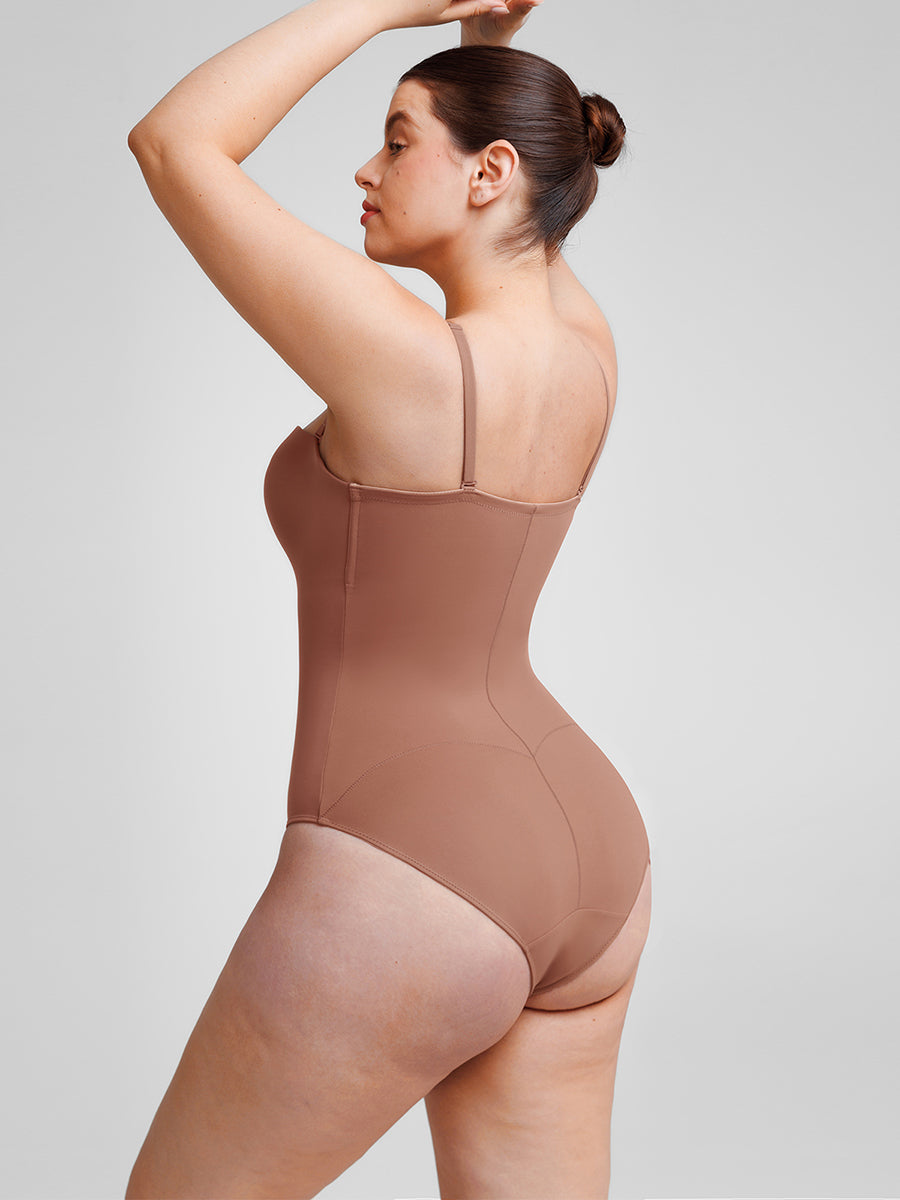 Wholesale Seamless Underwire Half Cup Shapewear Bodysuit with Removable Pads SPU