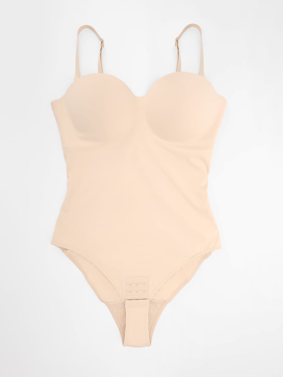 Wholesale Seamless Underwire Half Cup Shapewear Bodysuit with Removable Pads SPU