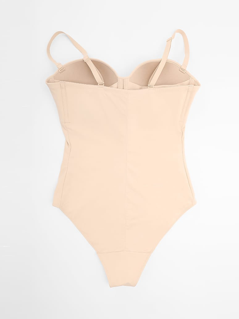 Wholesale Seamless Underwire Half Cup Shapewear Bodysuit with Removable Pads SPU