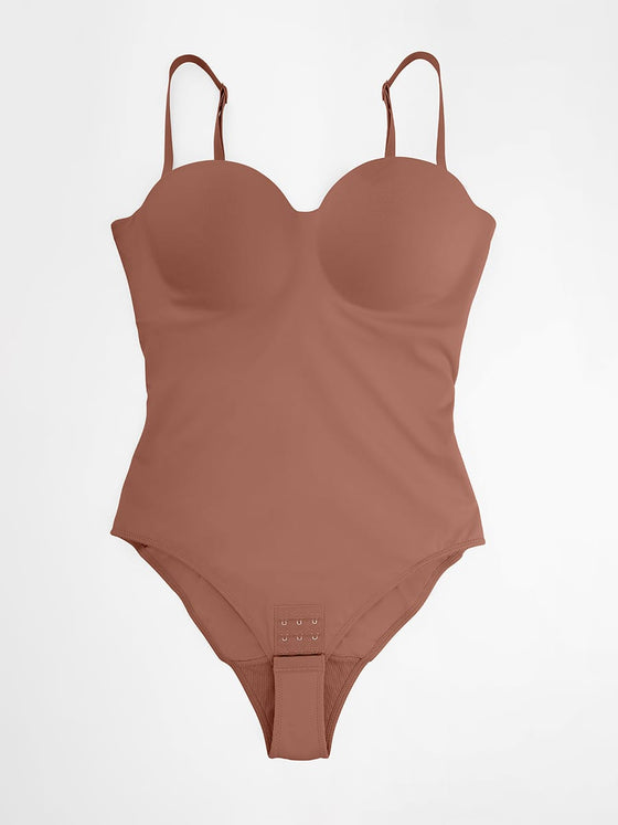 Wholesale Seamless Underwire Half Cup Shapewear Bodysuit with Removable Pads SPU