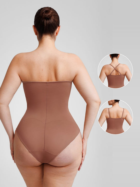 Wholesale Seamless Underwire Half Cup Shapewear Bodysuit with Removable Pads SPU