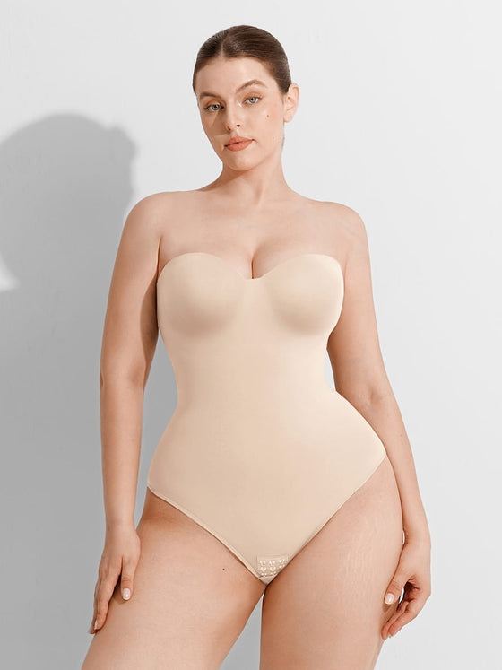 Wholesale Seamless Underwire Half Cup Shapewear Bodysuit with Removable Pads SPU