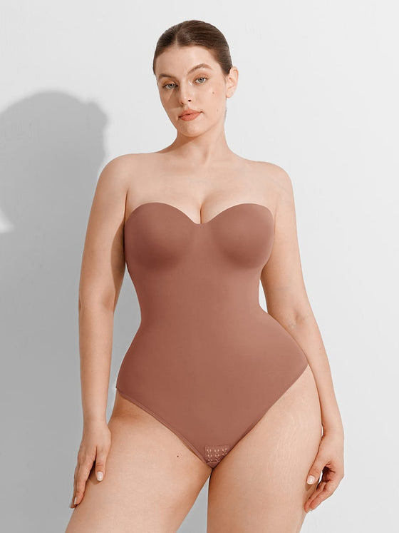 Wholesale Seamless Underwire Half Cup Shapewear Bodysuit with Removable Pads SPU