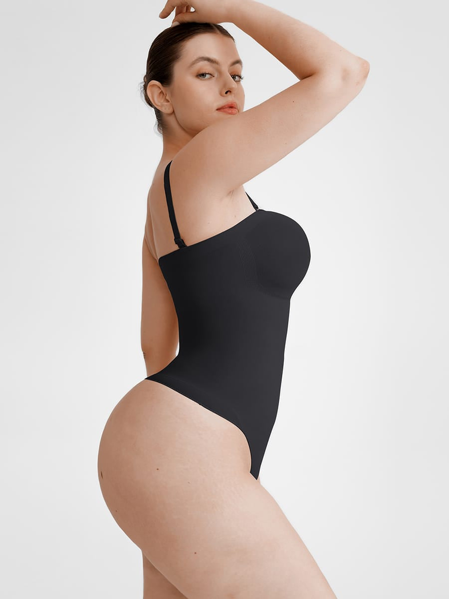 Wholesale Seamless Buttery Soft Strapless Tummy Control  Thong Bodysuit SPU